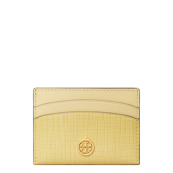 Tory Burch Robinson Crosshatch Leather Card Case