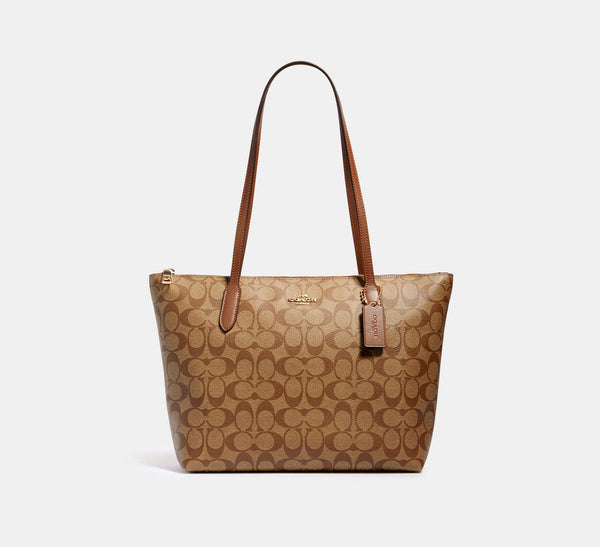 Zip Top Tote Bag In Signature Canvas