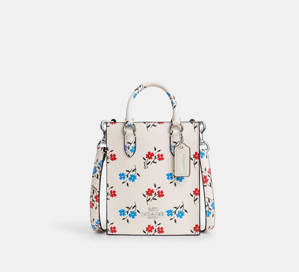 North South Mini Tote With Floral Print