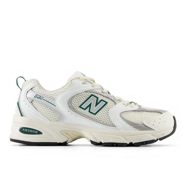 New Balance 530 Sea Salt with White and Marsh Green